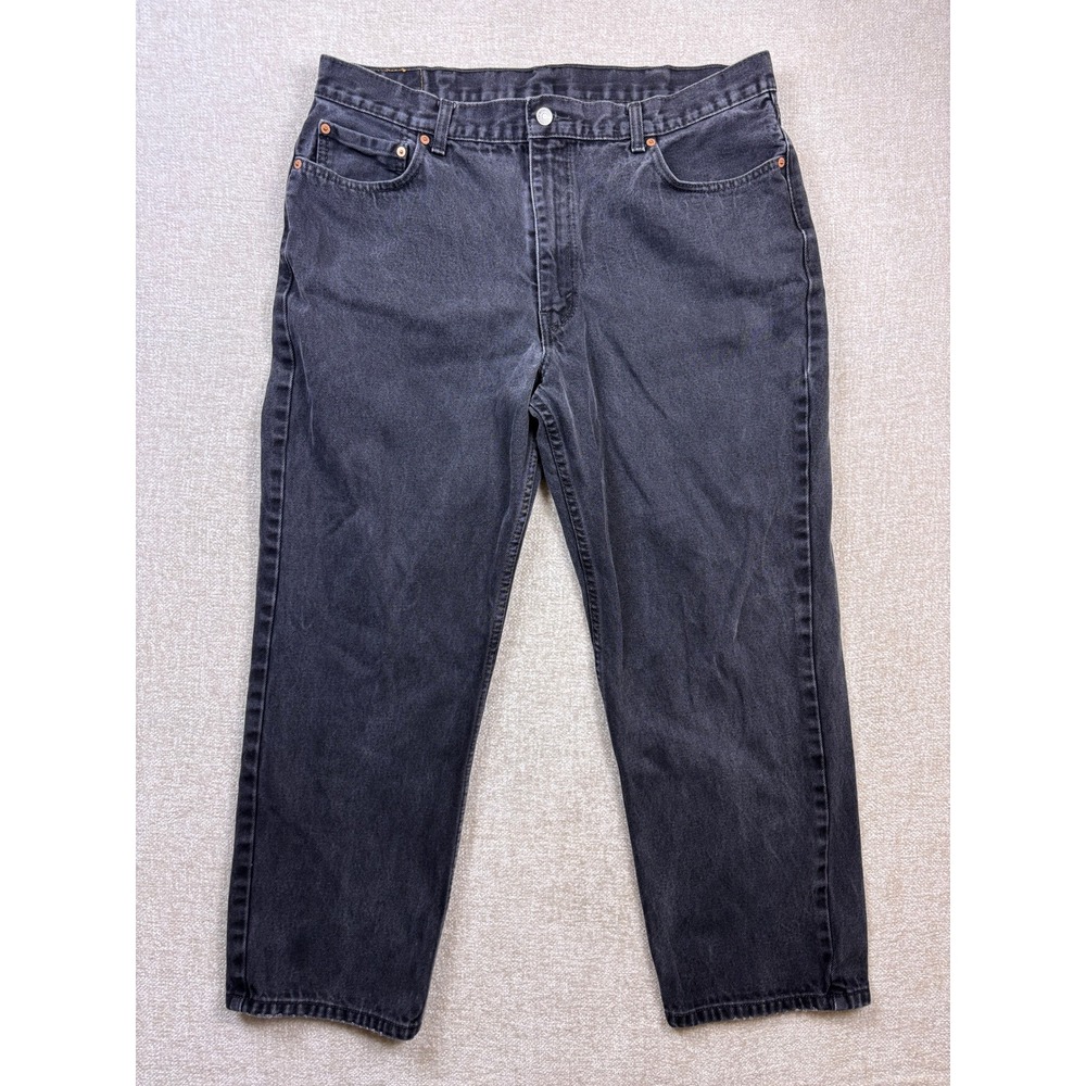 Levis 550 Relaxed Fit Black Denim Jeans Mens W40 L30 Faded Black Tapered Leg